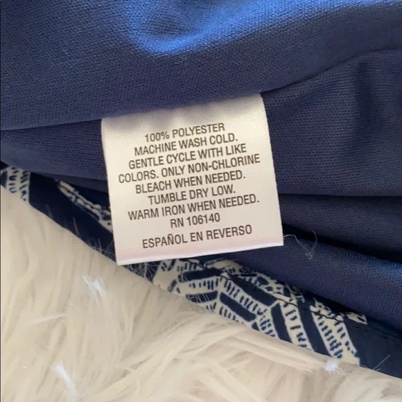 Maison Jules Women’s Navy Blue Umbrella Preppy Sun V Neck Dress Size Medium - Picture 9 of 9